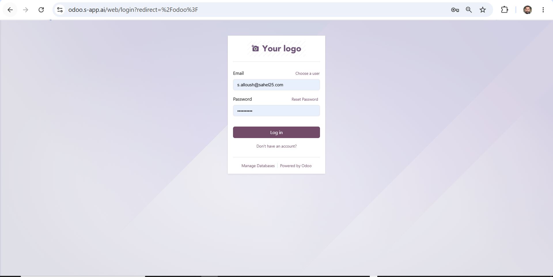 Odoo Login